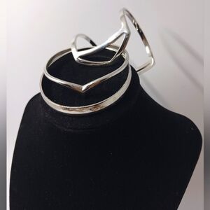 Trifari, Avon, Jules Smith Minimalist Silver Toned Bracelets Vintage , Modern